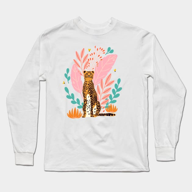 Cheetah Long Sleeve T-Shirt by Shreyasi